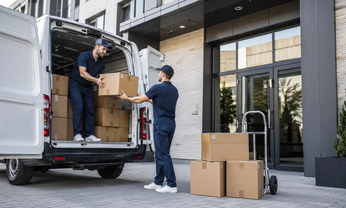 Entrega porta a porta com caminhão em endereço comercial