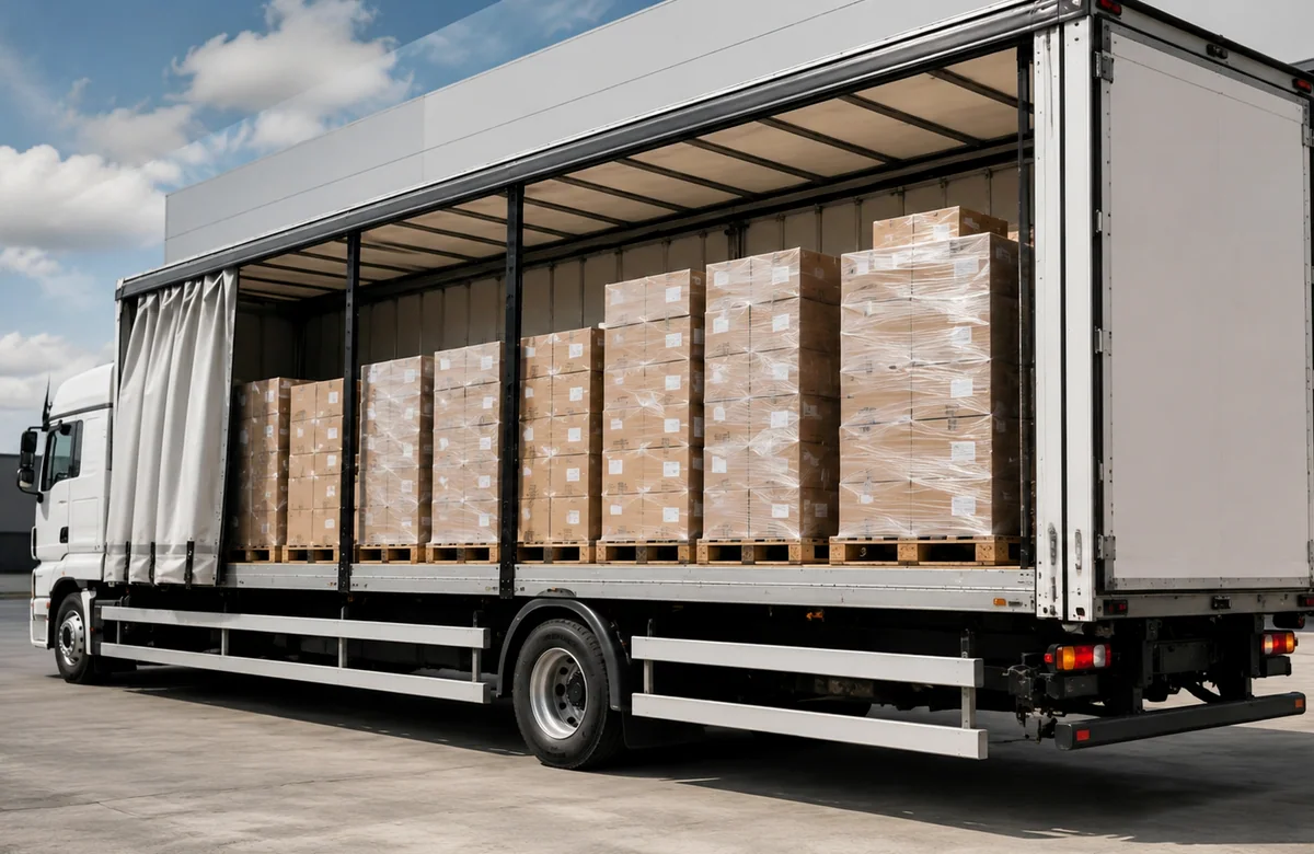 Operação de transporte empresarial em centro logístico